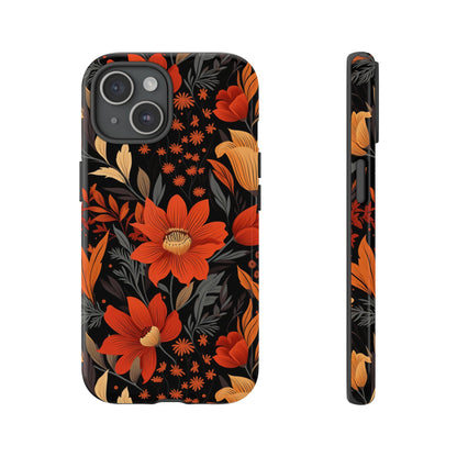 Autumn Blossom Noir: A Dark Floral Canvas Tough Case