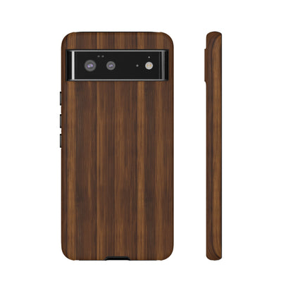 Luxurious Faux Dark Walnut Essence Phone Case - Rich and Refined Natural Wood Design - Tough Cases