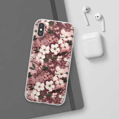 Sparse Dogwood Blossom Phone Case - Elegant Floral Design for Your Smartphone - Flexi Cases Phone Case Pattern Symphony iPhone XS with gift packaging  