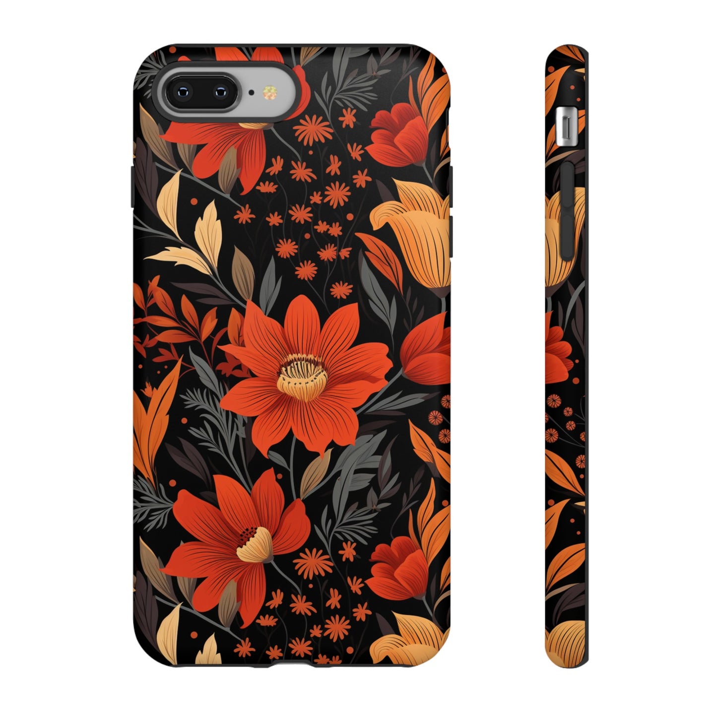 Autumn Blossom Noir: A Dark Floral Canvas Tough Case