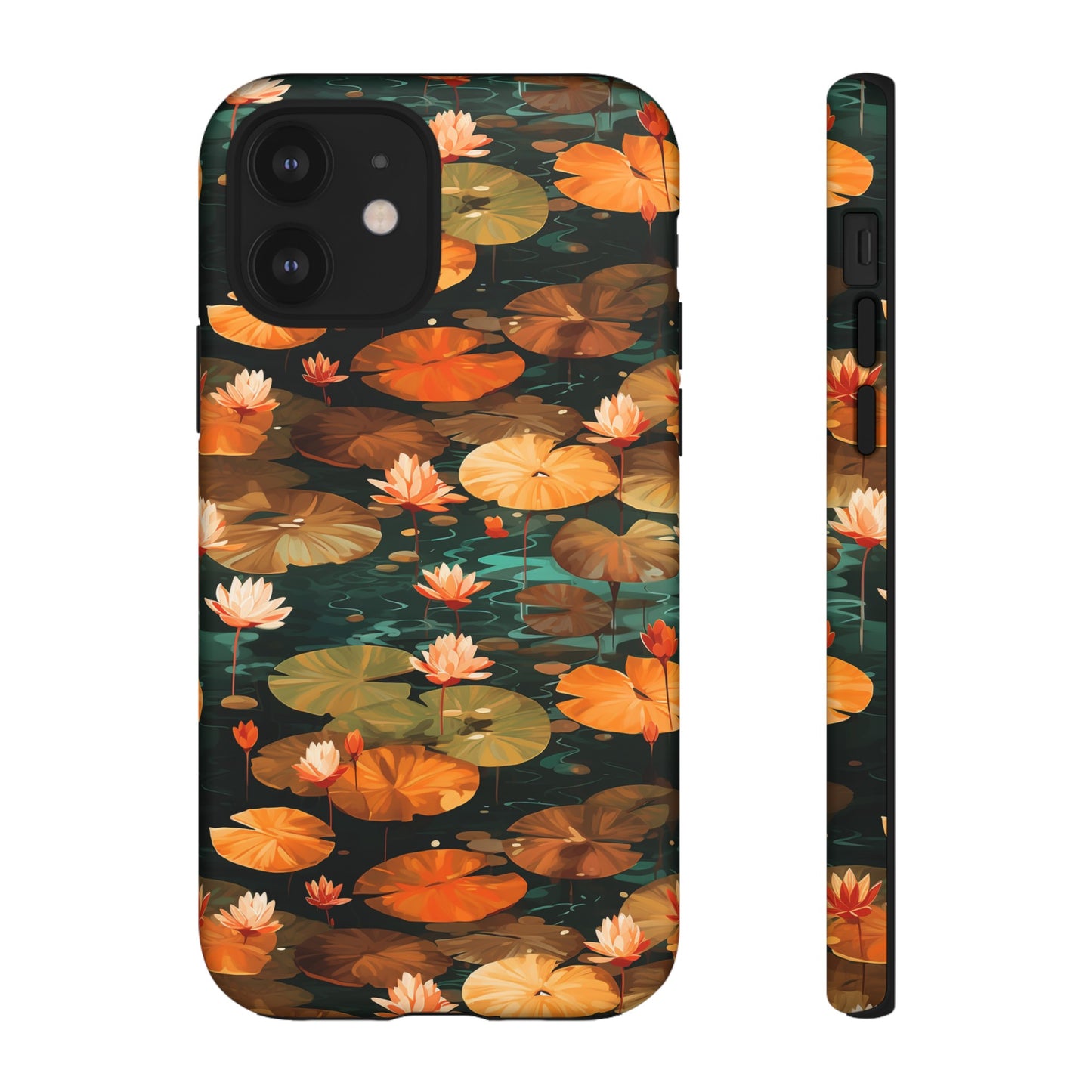 Orange Lotus Whisper: Autumn on the Water - Tough Phone Case