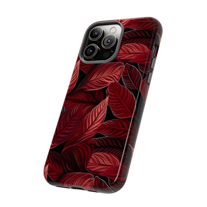 Scarlet Whispers: Lush Autumn Colours in Botanical Bliss - Tough Phone Case