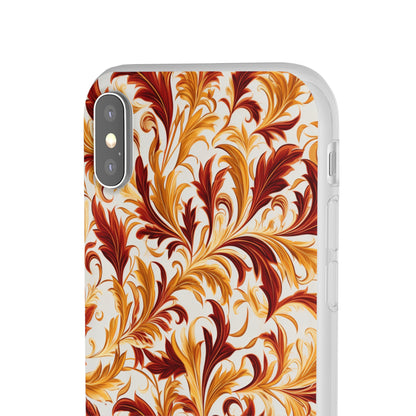 Swirling Autumn: Vortexes of Fall Foliage in Gold and Bronze - Flexible Phone Case