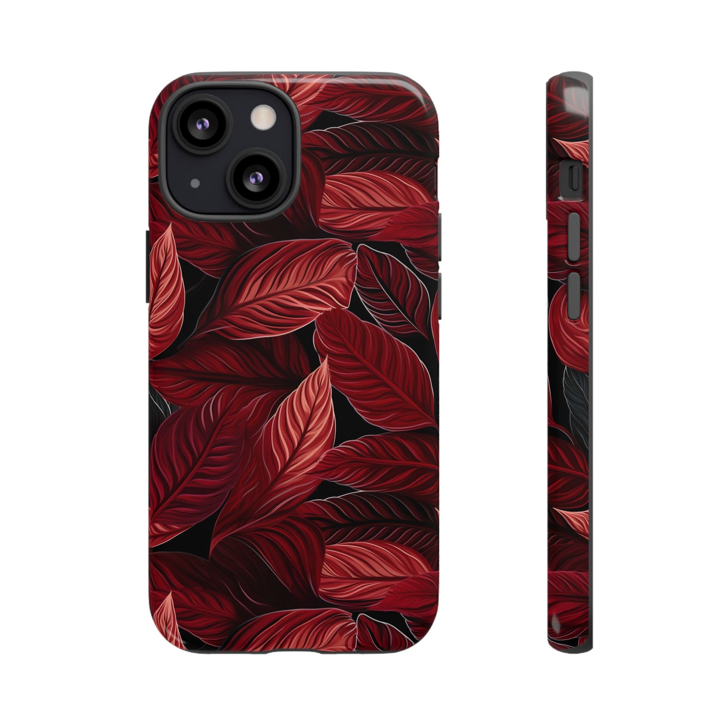 Scarlet Whispers: Lush Autumn Colours in Botanical Bliss - Tough Phone Case