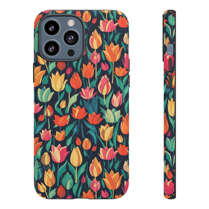 Tulip Medley Tough Phone Case - Vibrant Spring Floral Design