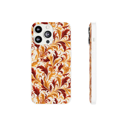 Swirling Autumn: Vortexes of Fall Foliage in Gold and Bronze - Flexible Phone Case