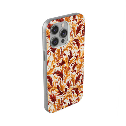 Swirling Autumn: Vortexes of Fall Foliage in Gold and Bronze - Flexible Phone Case