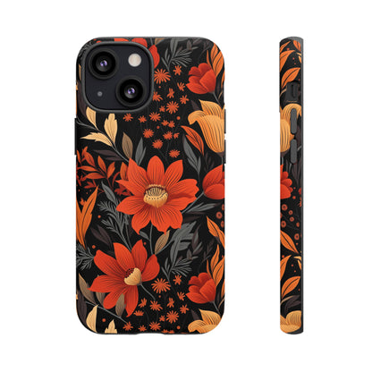 Autumn Blossom Noir: A Dark Floral Canvas Tough Case