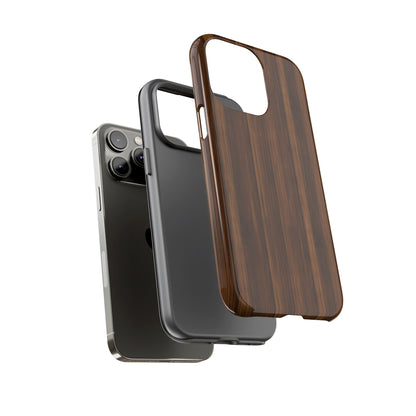 Luxurious Faux Dark Walnut Essence Phone Case - Rich and Refined Natural Wood Design - Tough Cases