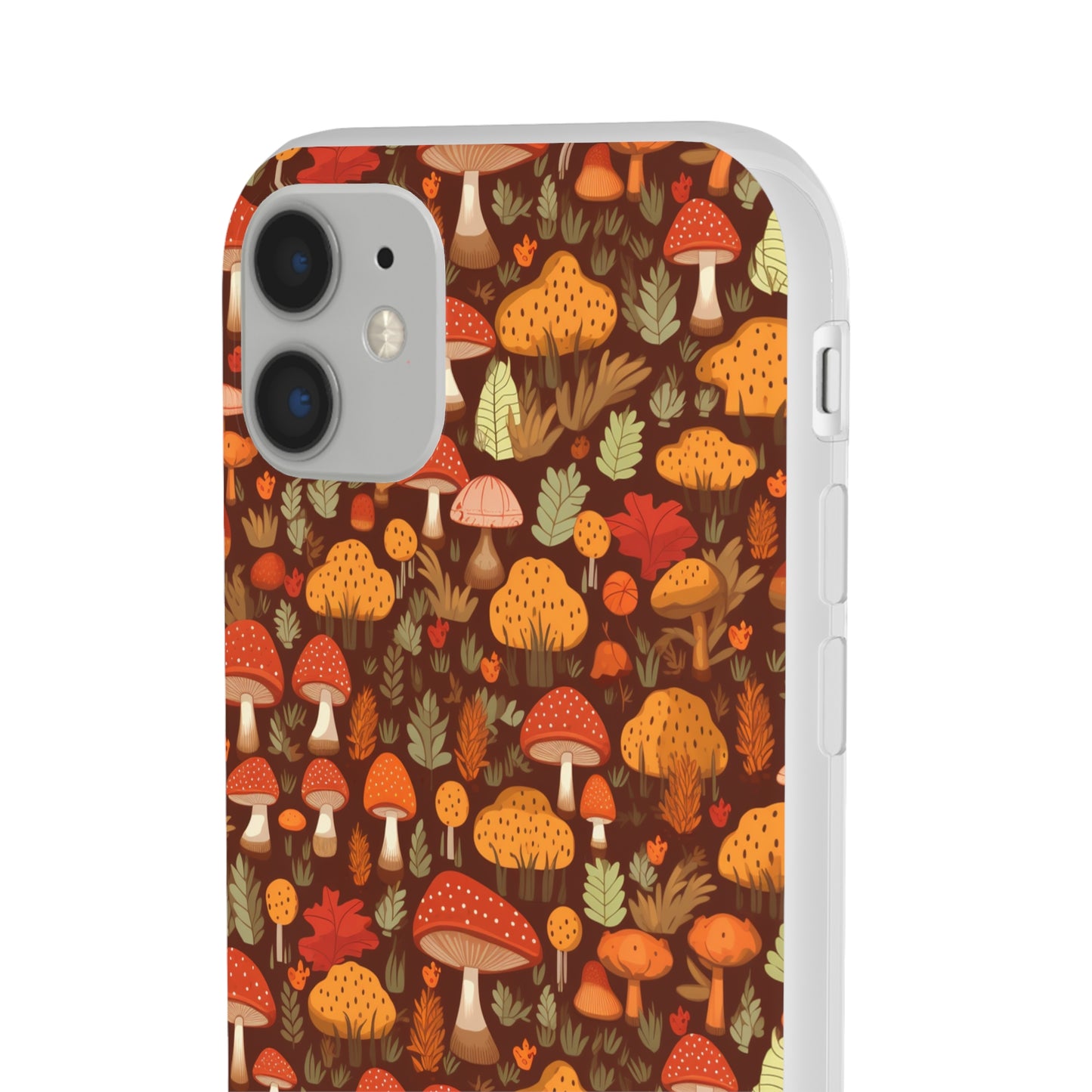 Autumn Spore Wonderland: Enchanting Mushroom and Leaf Designs - Flexible Phone Case