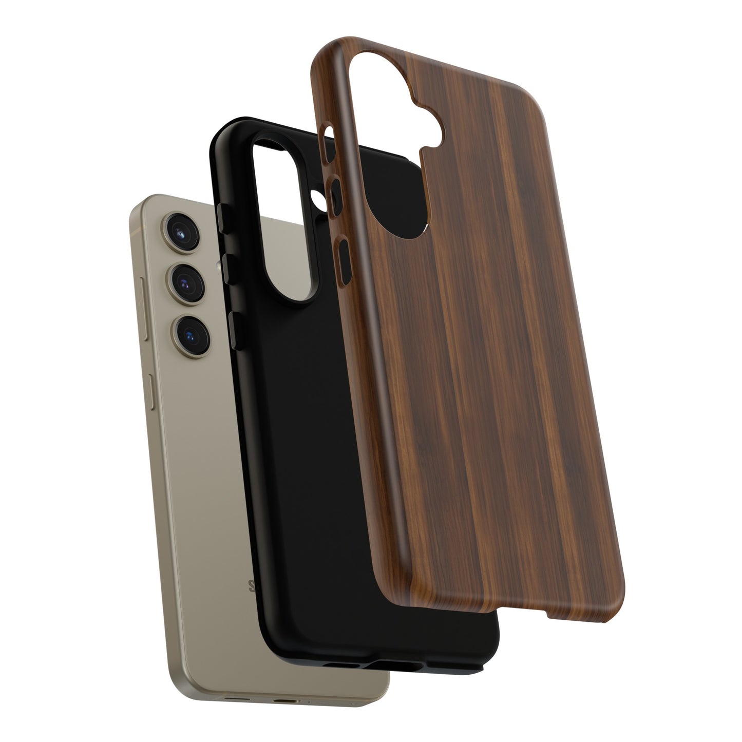 Luxurious Faux Dark Walnut Essence Phone Case - Rich and Refined Natural Wood Design - Tough Cases