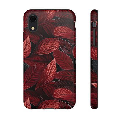 Scarlet Whispers: Lush Autumn Colours in Botanical Bliss - Tough Phone Case