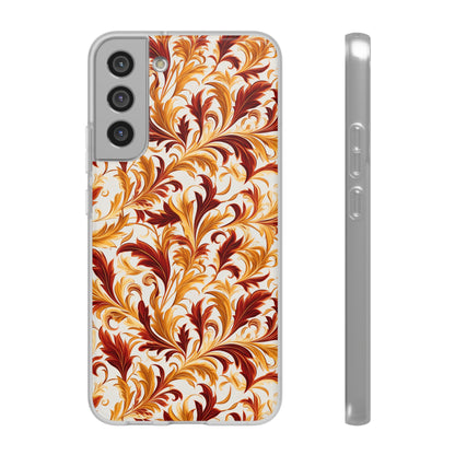 Swirling Autumn: Vortexes of Fall Foliage in Gold and Bronze - Flexible Phone Case