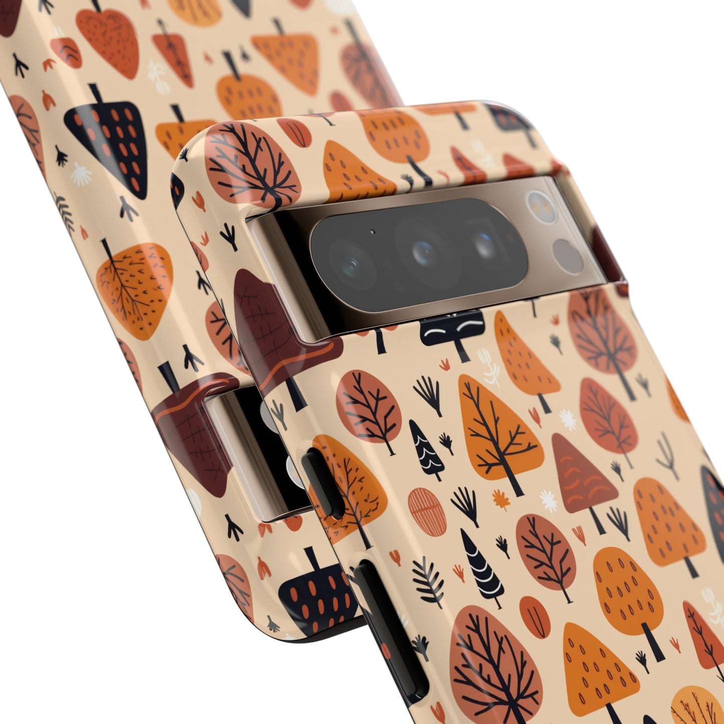 Terracotta Tree Tapestry: A Playful Autumn Mosaic - Tough Phone Case