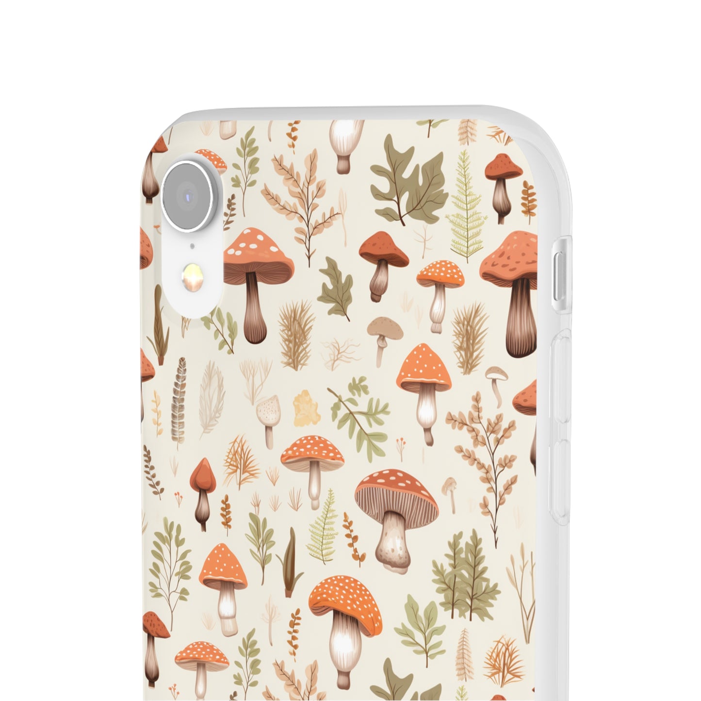 Mushroom Haven - Autumnal Tones Botanical illustration - Flexible Phone Case