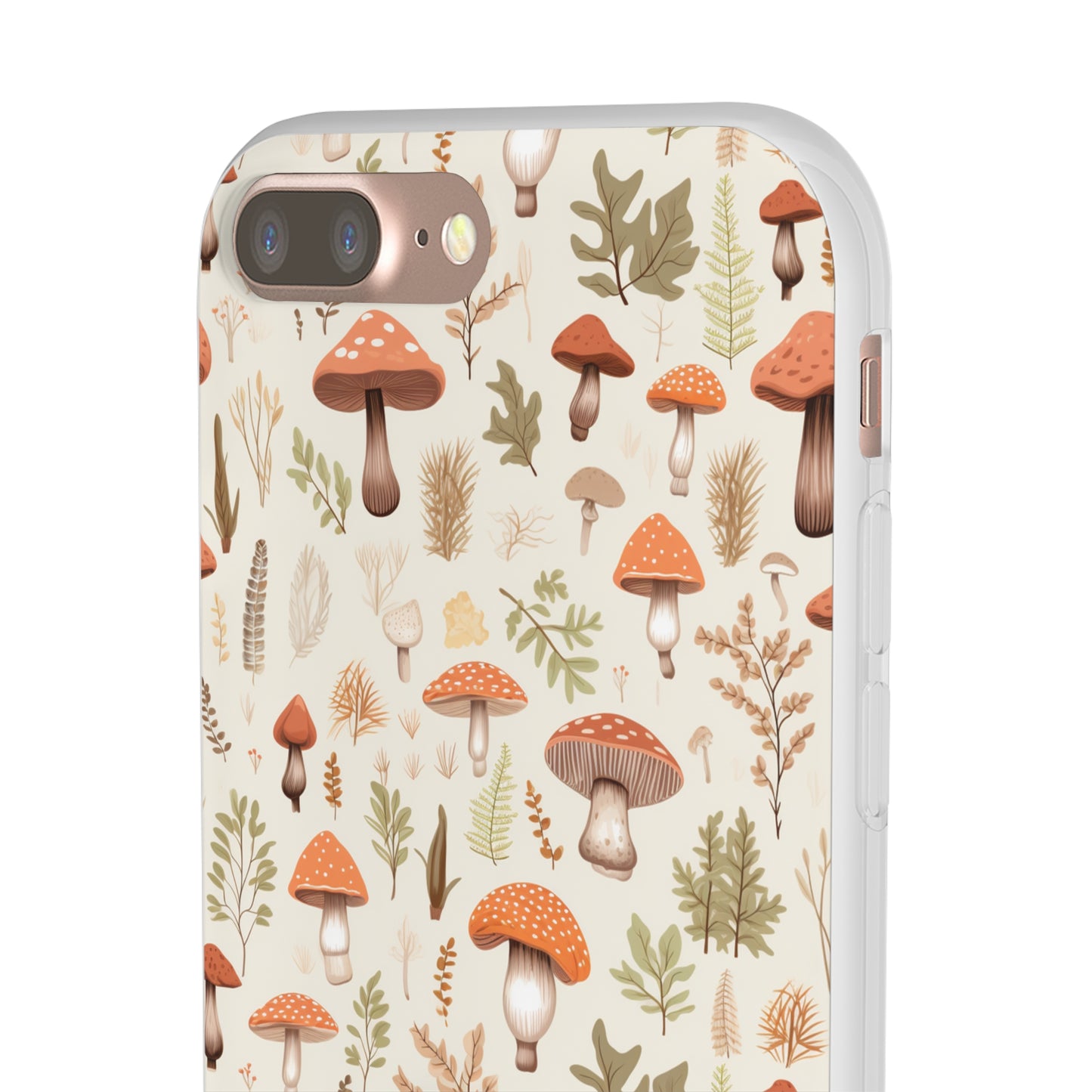 Mushroom Haven - Autumnal Tones Botanical illustration - Flexible Phone Case