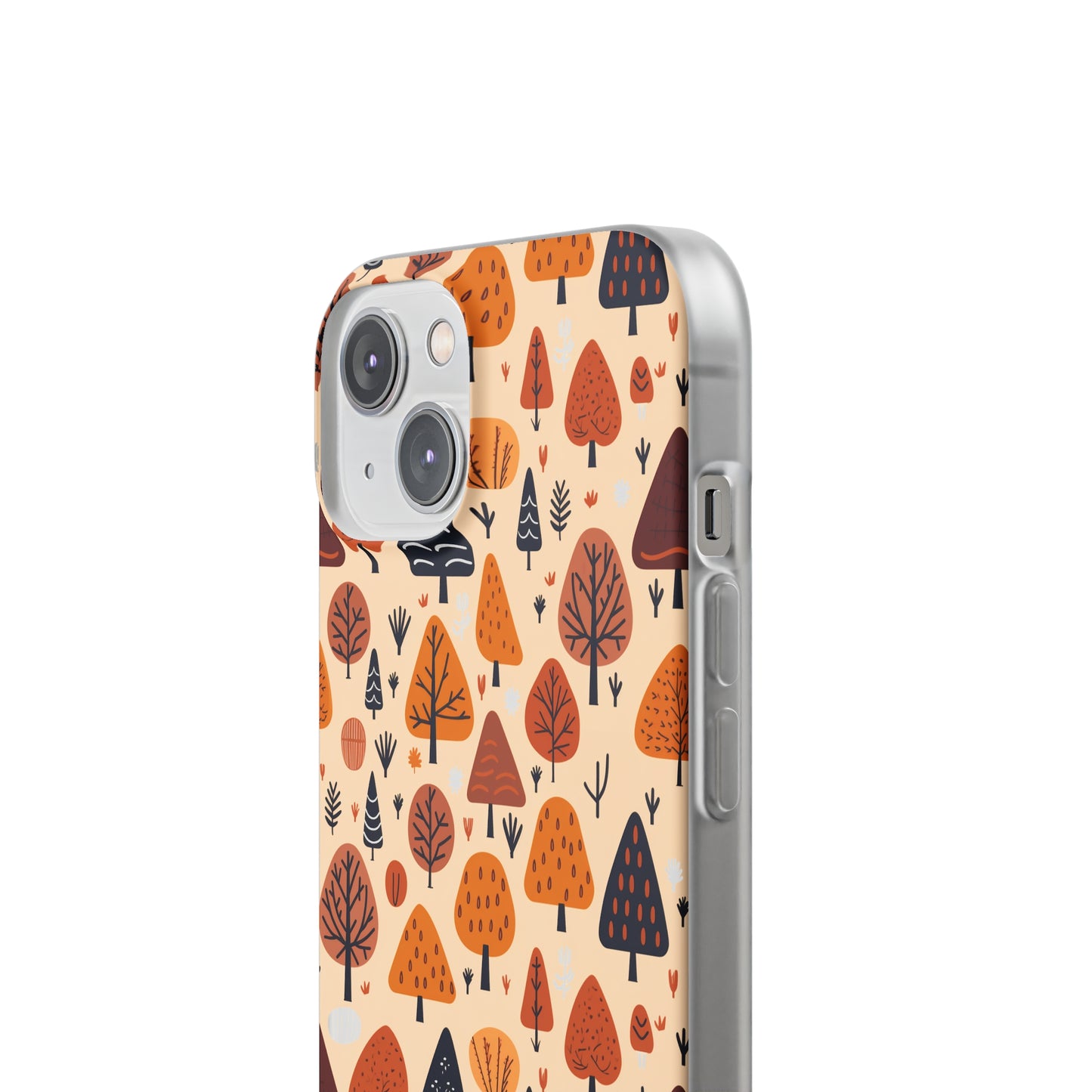 Terracotta Tree Tapestry: A Playful Autumn Mosaic - Flexible Phone Case