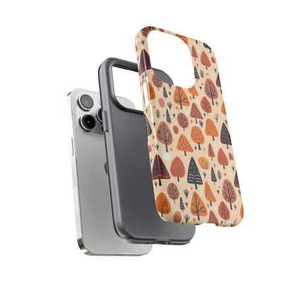 Terracotta Tree Tapestry: A Playful Autumn Mosaic - Tough Phone Case