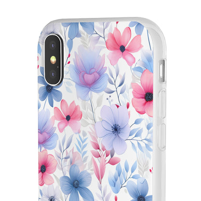 Floral Whispers - Soft Hues of Violets, Pinks, and Blues - Flexi Phone Case Phone Case Pattern Symphony   