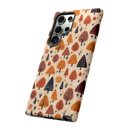 Terracotta Tree Tapestry: A Playful Autumn Mosaic - Tough Phone Case