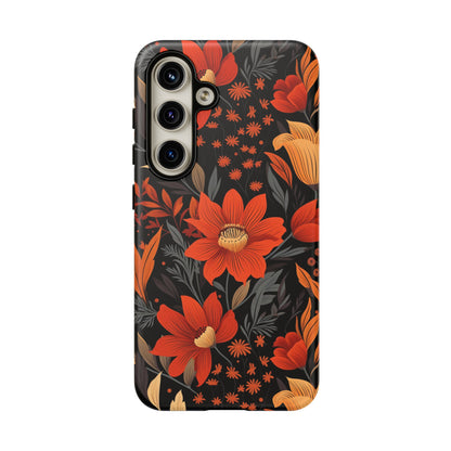 Autumn Blossom Noir: A Dark Floral Canvas Tough Case