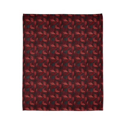 Scarlet Whispers: Lush Autumn Colours in Botanical Bliss - The Ideal Throw for Sofas