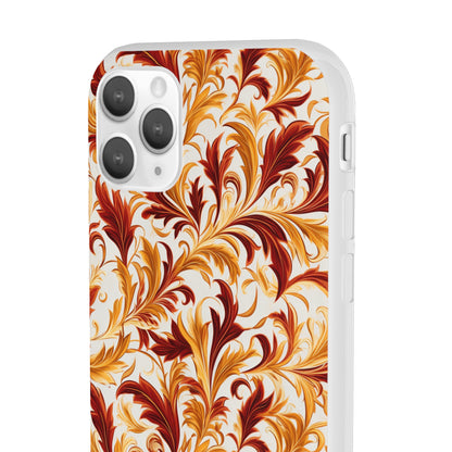 Swirling Autumn: Vortexes of Fall Foliage in Gold and Bronze - Flexible Phone Case