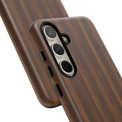 Luxurious Faux Dark Walnut Essence Phone Case - Rich and Refined Natural Wood Design - Tough Cases