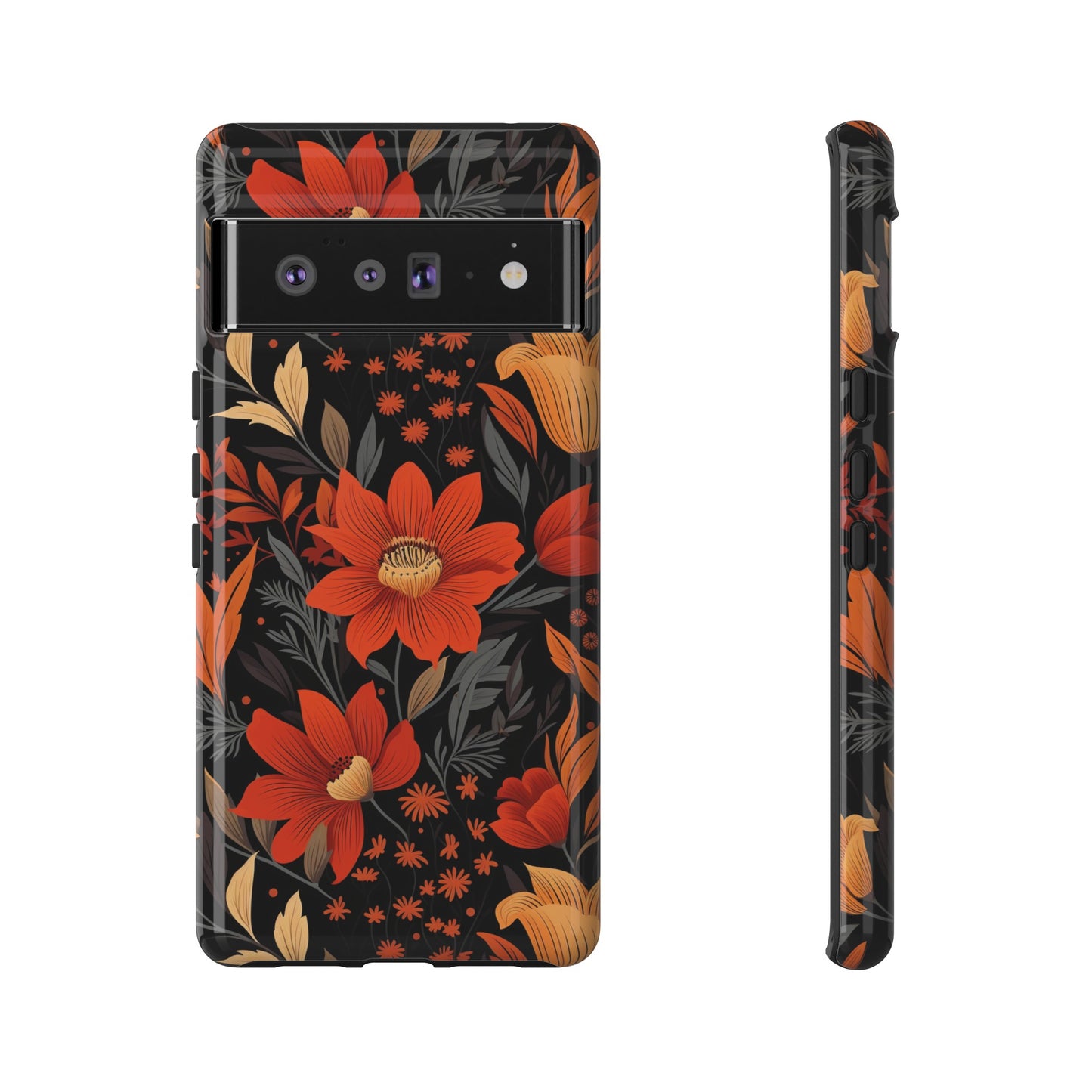 Autumn Blossom Noir: A Dark Floral Canvas Tough Case