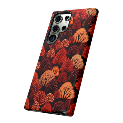 Crimson Forest: Autumn Trees in Vibrant Detail - Tough Phone Case