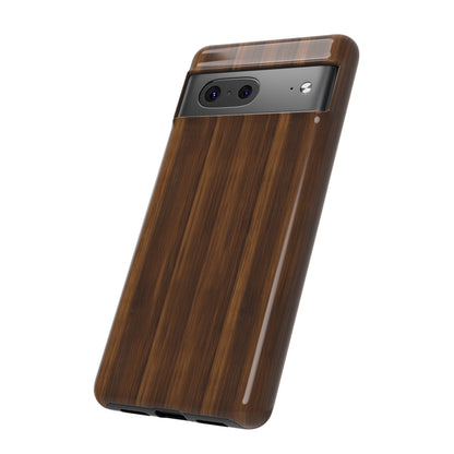 Luxurious Faux Dark Walnut Essence Phone Case - Rich and Refined Natural Wood Design - Tough Cases