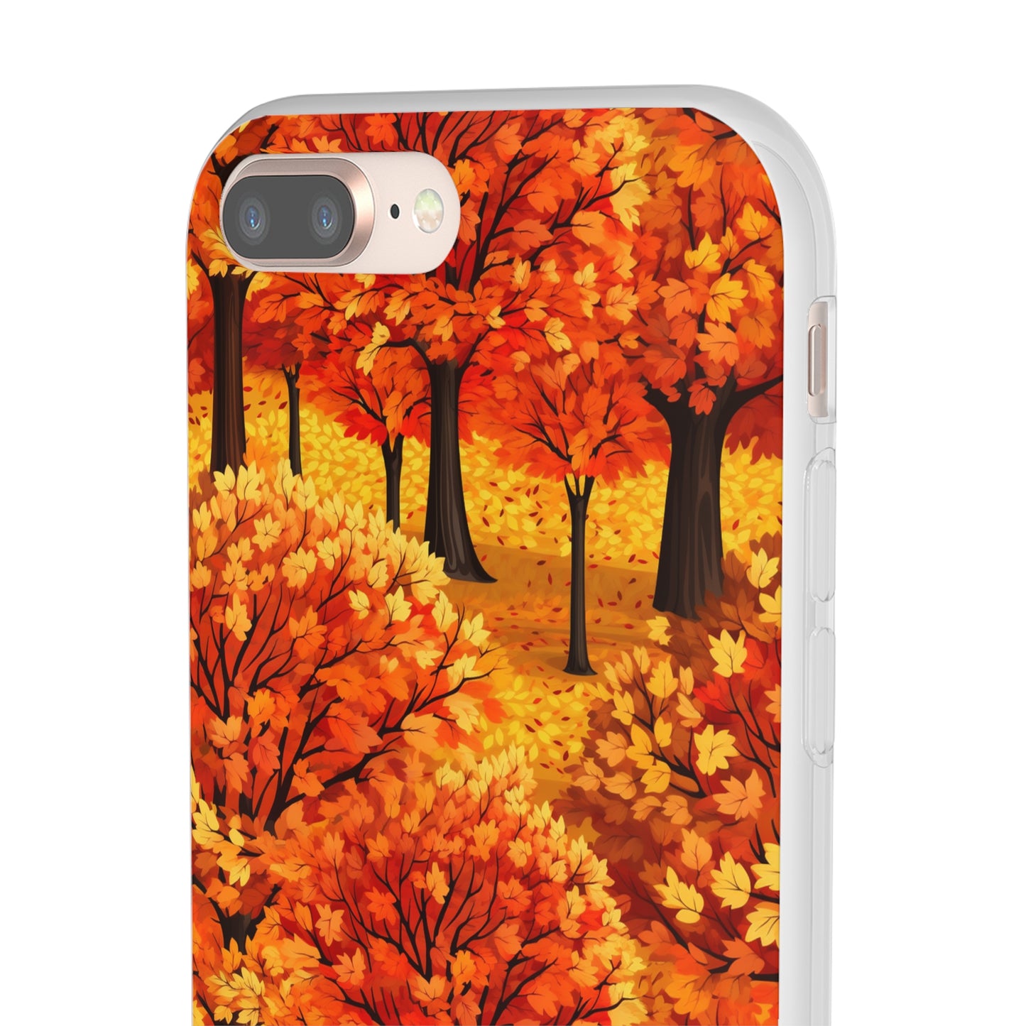 Impasto-Style Woodlands: High-Contrast Autumn Foliage - Flexible Phone Case