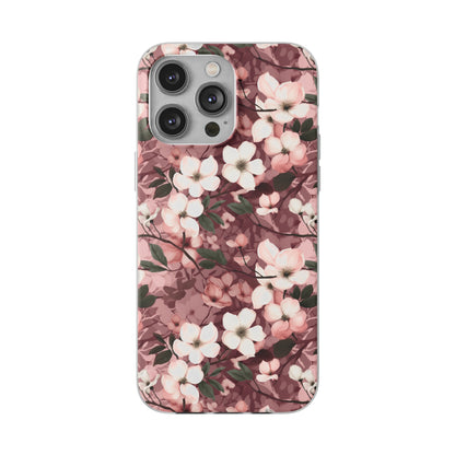 Sparse Dogwood Blossom Phone Case - Elegant Floral Design for Your Smartphone - Flexi Cases Phone Case Pattern Symphony   