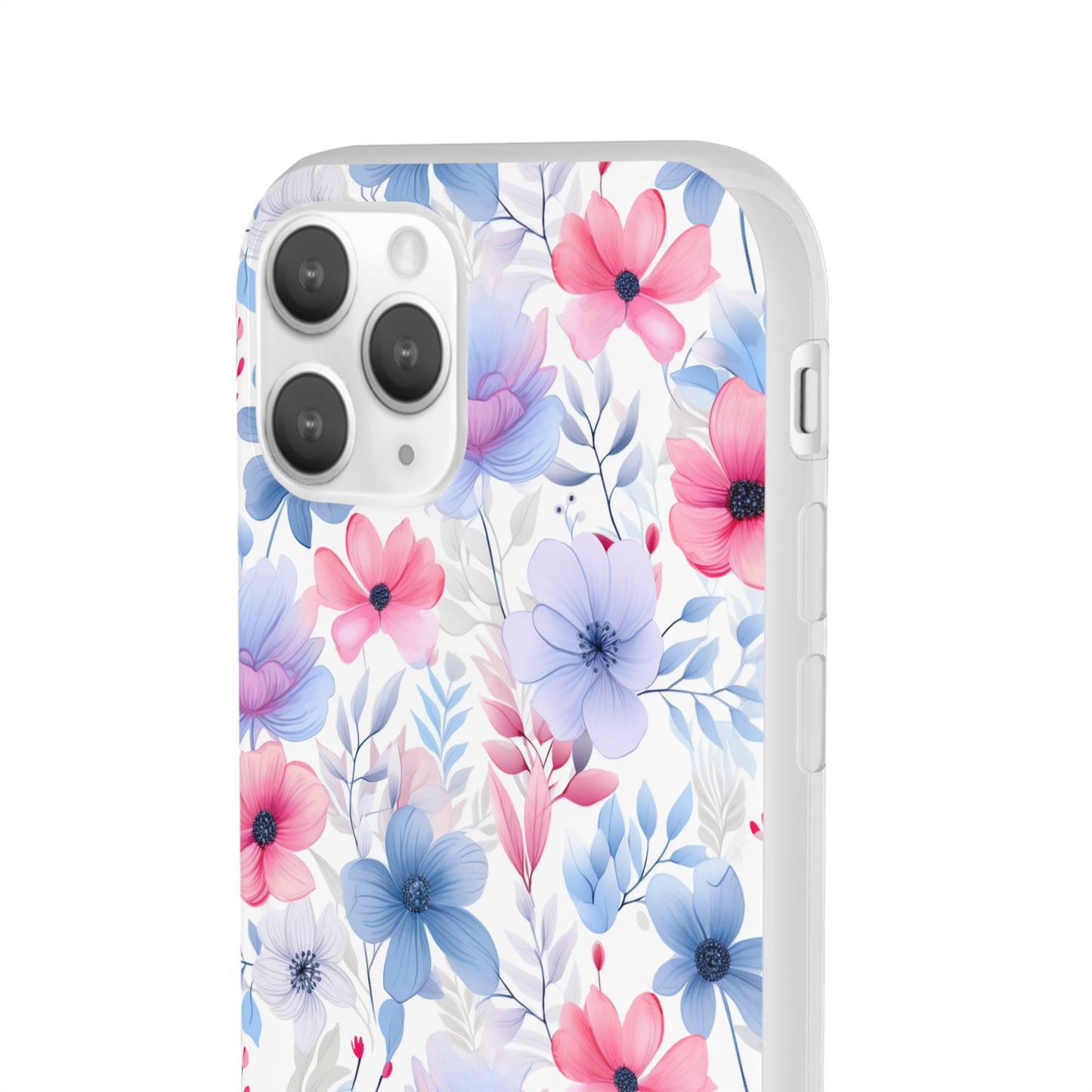 Floral Whispers - Soft Hues of Violets, Pinks, and Blues - Flexi Phone Case Phone Case Pattern Symphony   