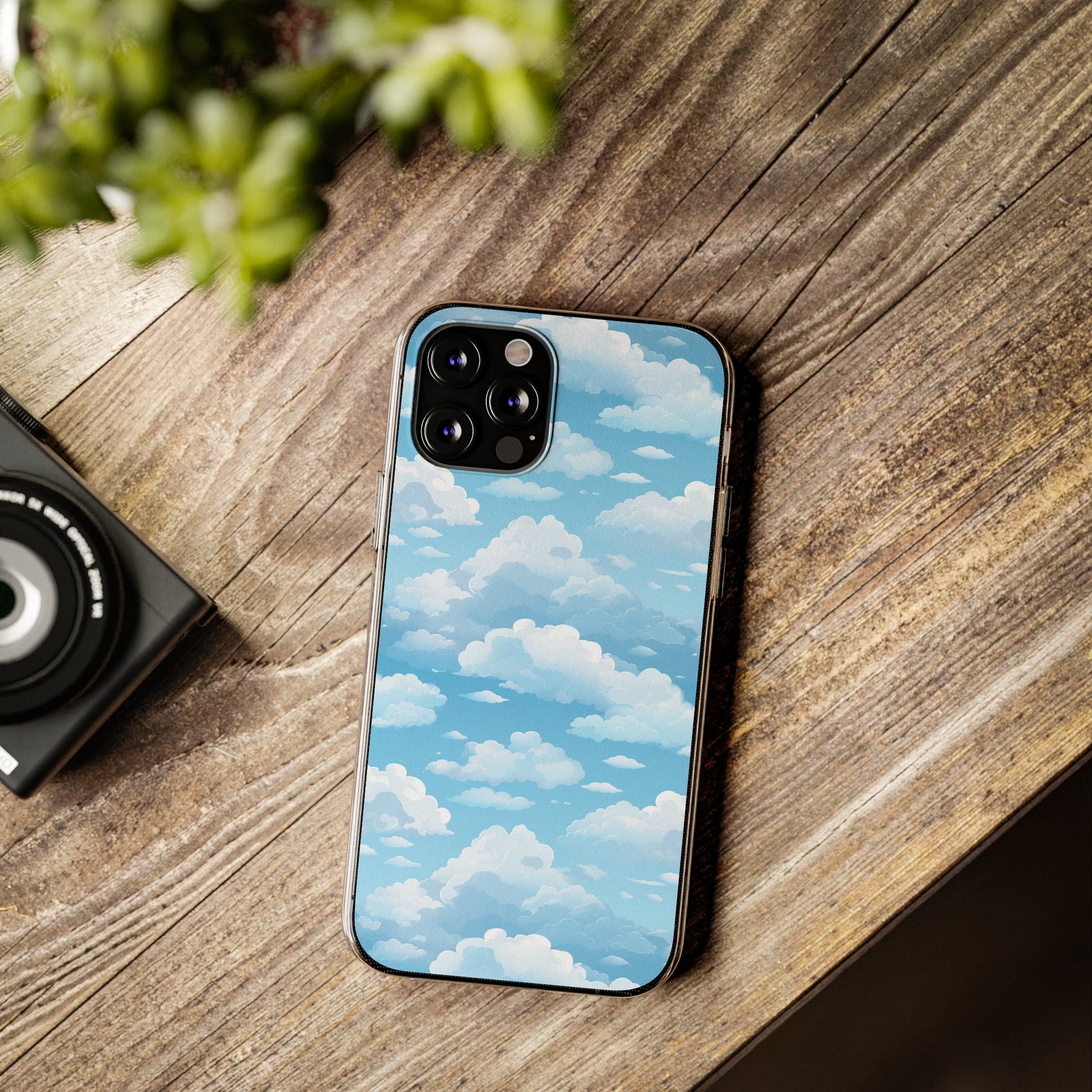 Boundless Azure Horizon - Calm Sky Design Soft Phone Case for IPhone, Samsung, and Google Pixel Phone Case Pattern Symphony   