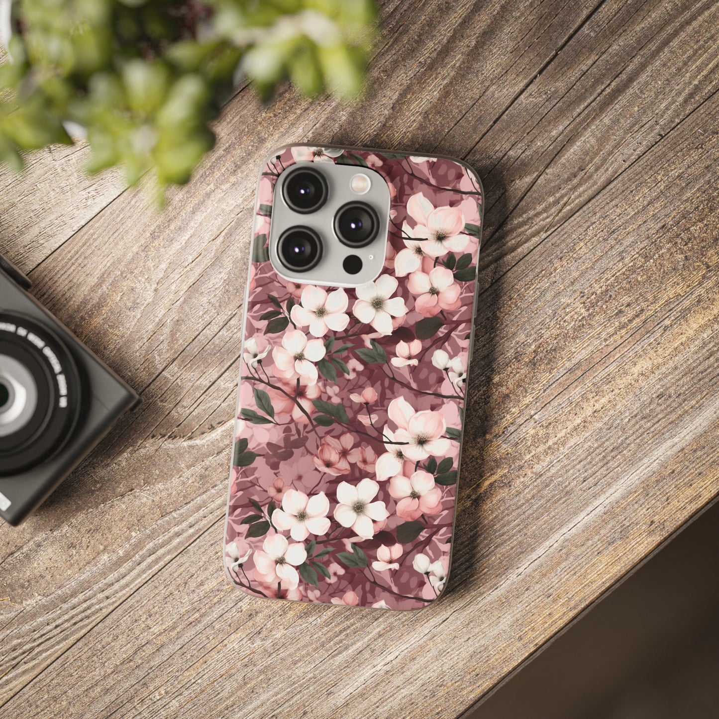 Sparse Dogwood Blossom Phone Case - Elegant Floral Design for Your Smartphone - Flexi Cases Phone Case Pattern Symphony iPhone 14 Pro  