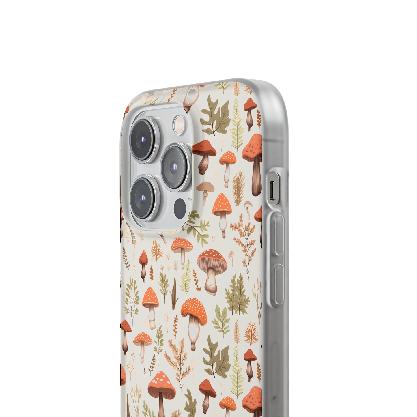 Mushroom Haven - Autumnal Tones Botanical illustration - Flexible Phone Case