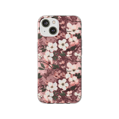 Sparse Dogwood Blossom Phone Case - Elegant Floral Design for Your Smartphone - Flexi Cases Phone Case Pattern Symphony   