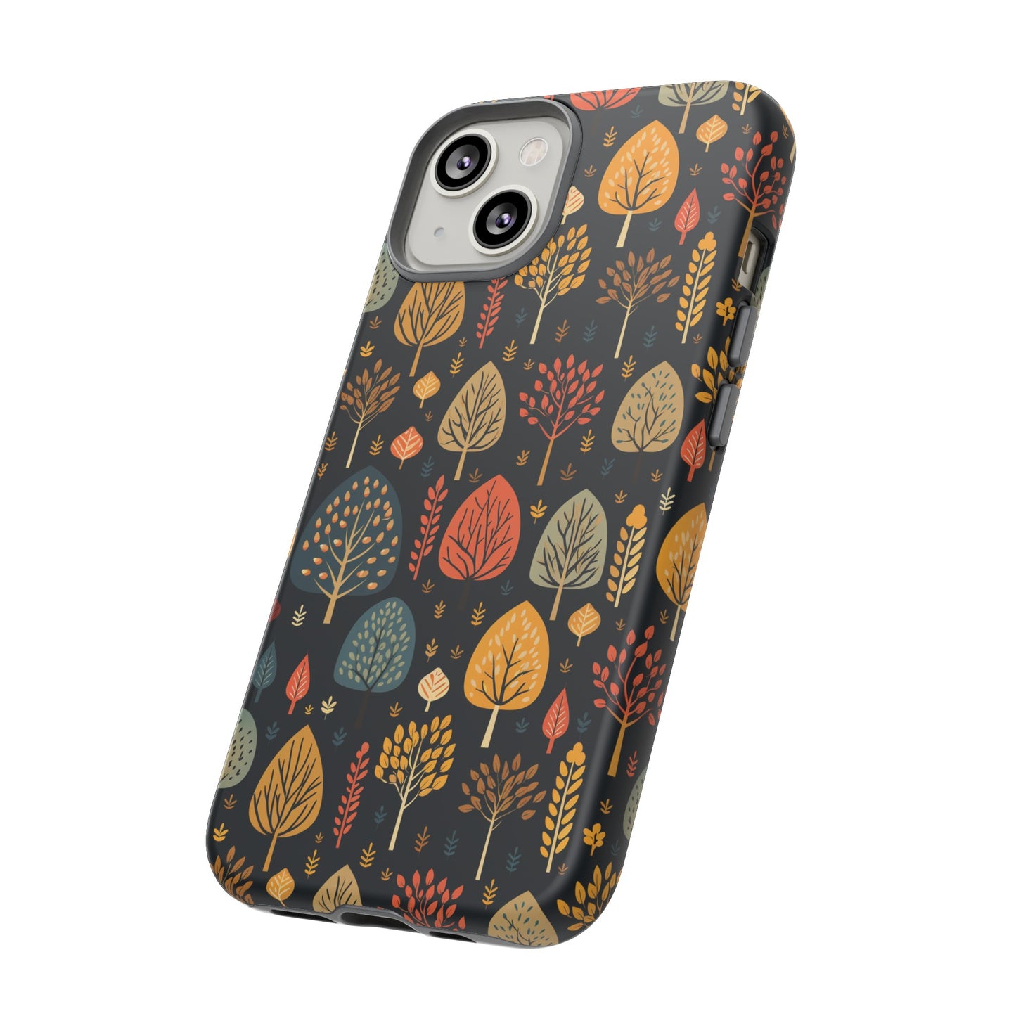 Mid-Century Mosaic: Dappled Leaves and Folk Imagery - Tough Phone Case