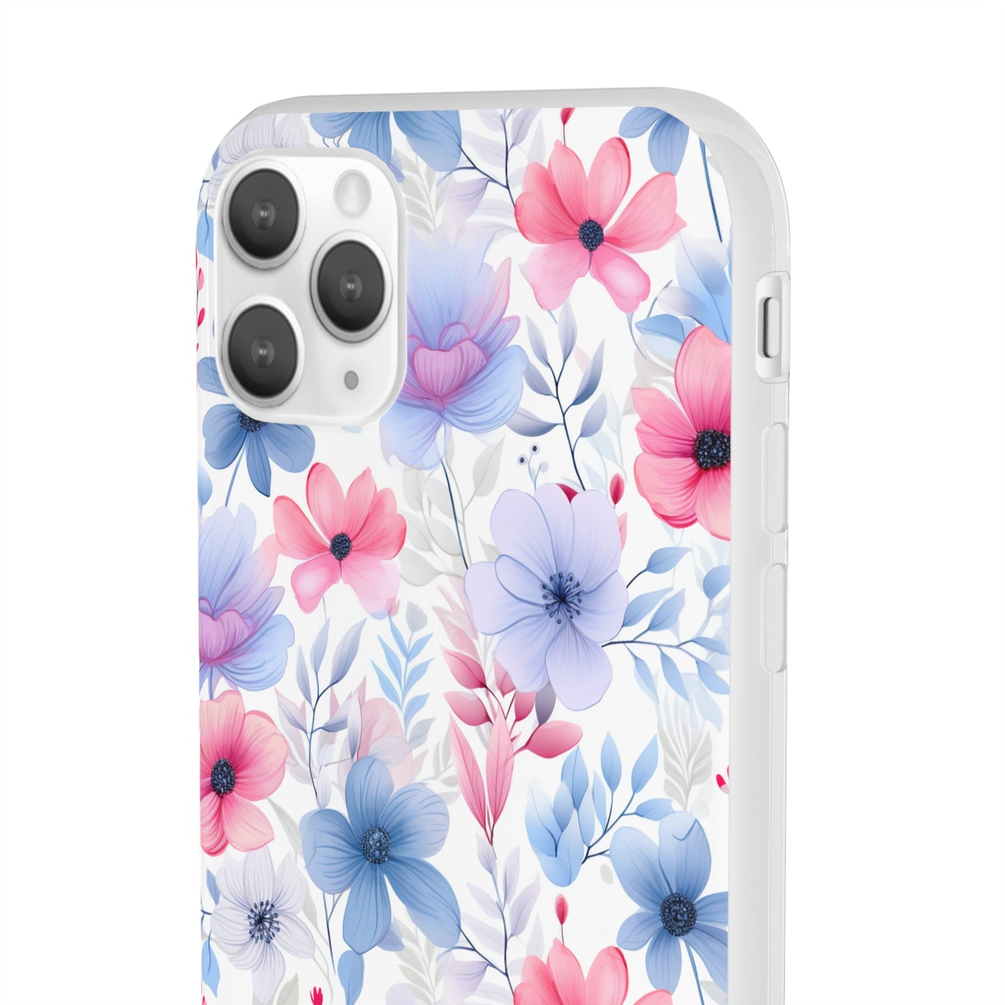 Floral Whispers - Soft Hues of Violets, Pinks, and Blues - Flexi Phone Case Phone Case Pattern Symphony   