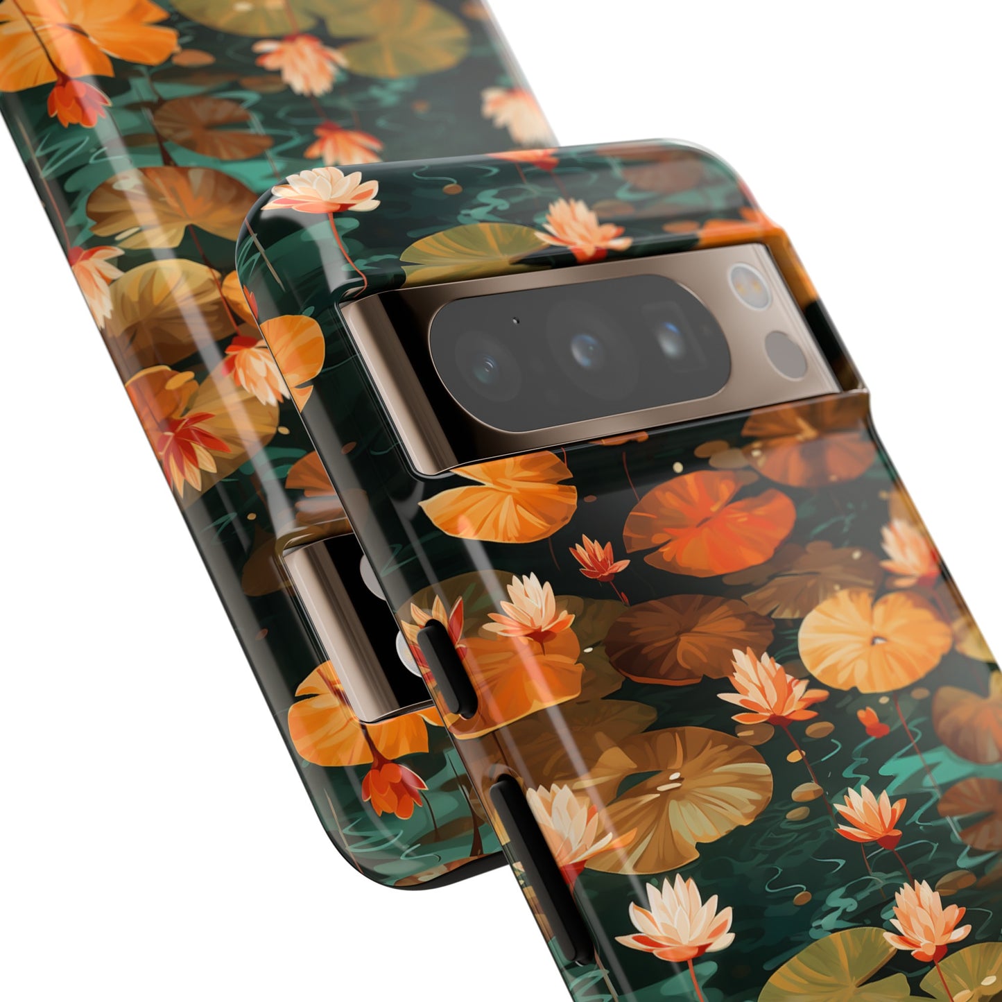 Orange Lotus Whisper: Autumn on the Water - Tough Phone Case