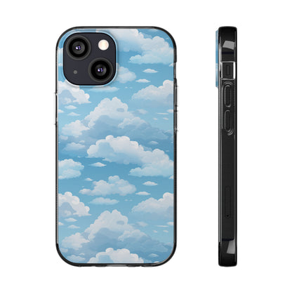 Boundless Azure Horizon - Calm Sky Design Soft Phone Case for IPhone, Samsung, and Google Pixel Phone Case Pattern Symphony   