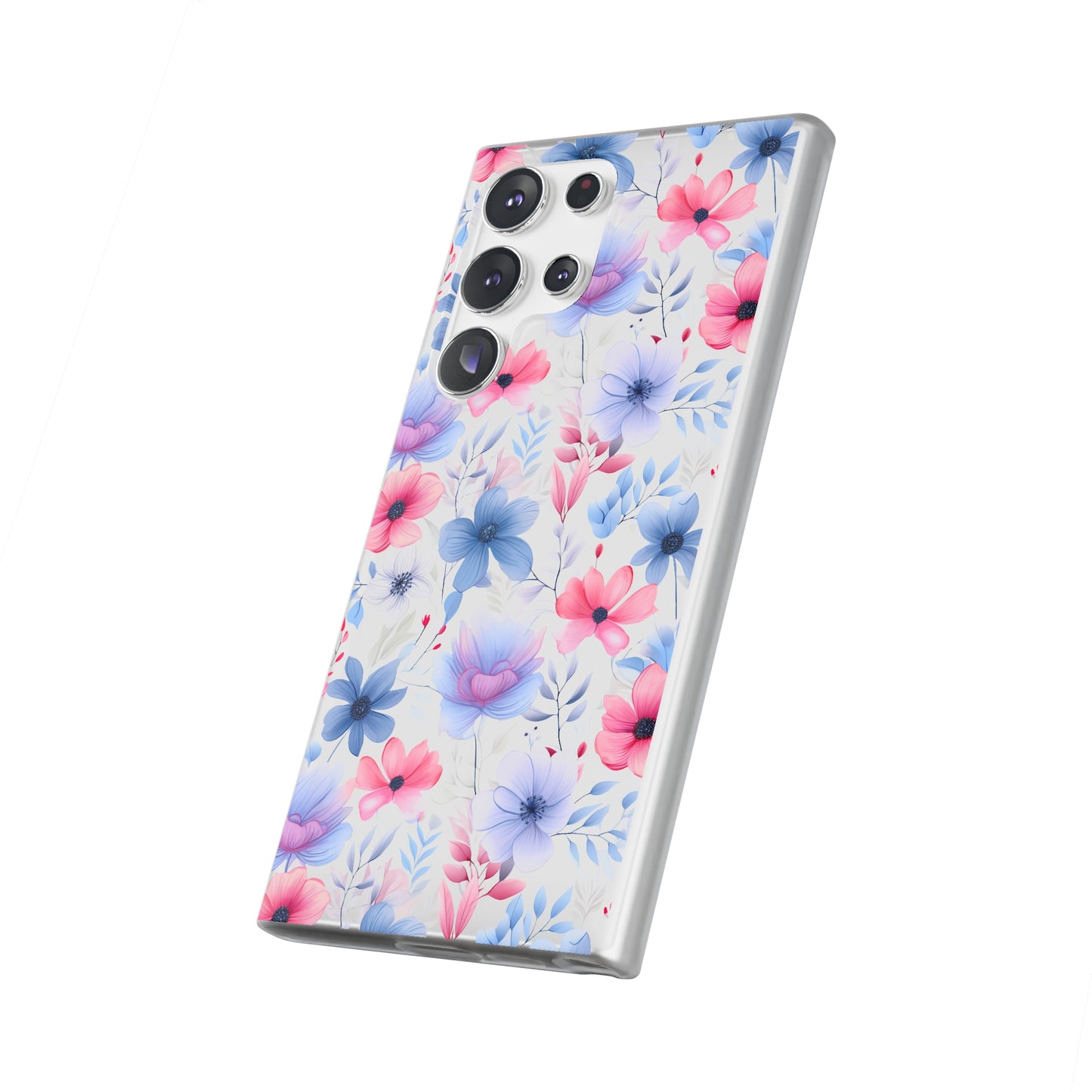 Floral Whispers - Soft Hues of Violets, Pinks, and Blues - Flexi Phone Case Phone Case Pattern Symphony   