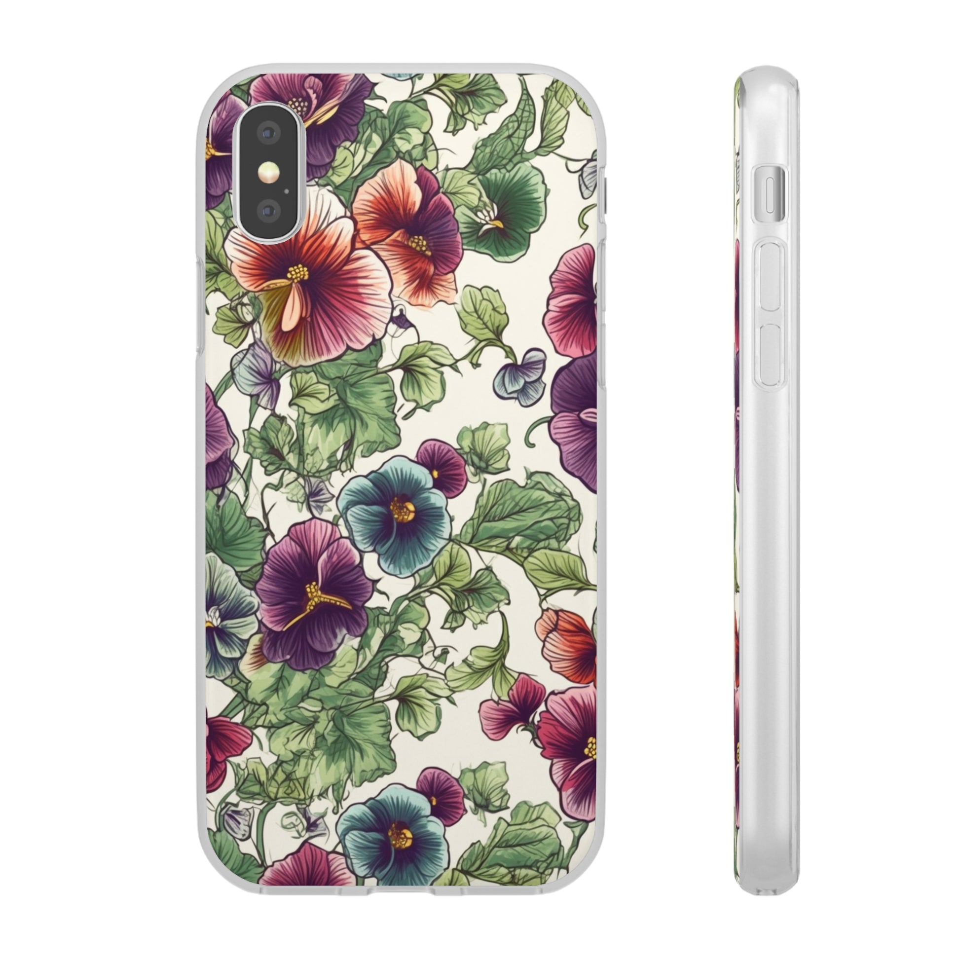 Watercolour Pansy Phone Case - Delicate Floral Elegance - Spring Collection - Flexi Cases Phone Case Pattern Symphony   