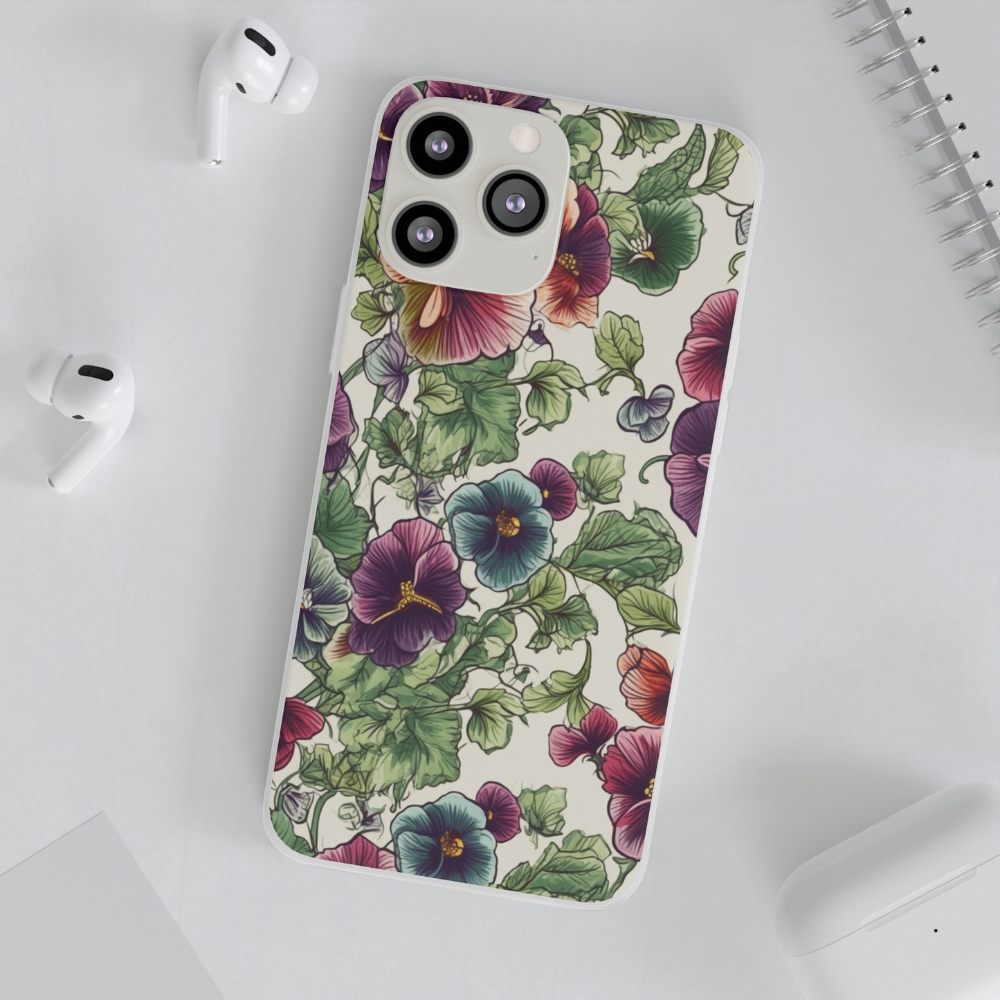 Watercolour Pansy Phone Case - Delicate Floral Elegance - Spring Collection - Flexi Cases Phone Case Pattern Symphony iPhone 13 Pro Max  