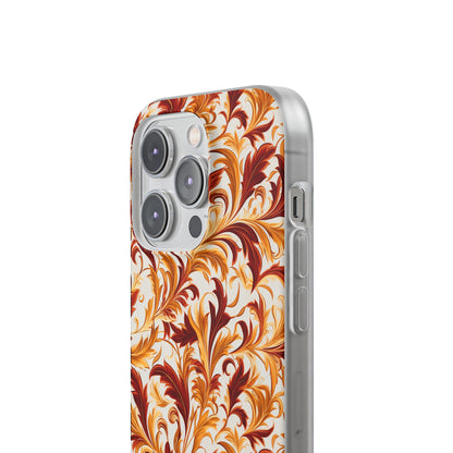 Swirling Autumn: Vortexes of Fall Foliage in Gold and Bronze - Flexible Phone Case