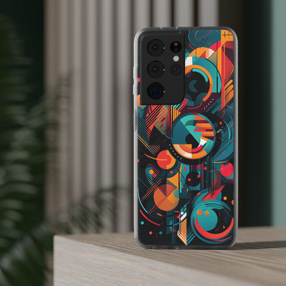 Vibrant Geometric Fusion Phone Case - Bold Squares & Circles Design - Flexi Cases Phone Case Pattern Symphony Samsung Galaxy S21 Ultra with gift packaging  