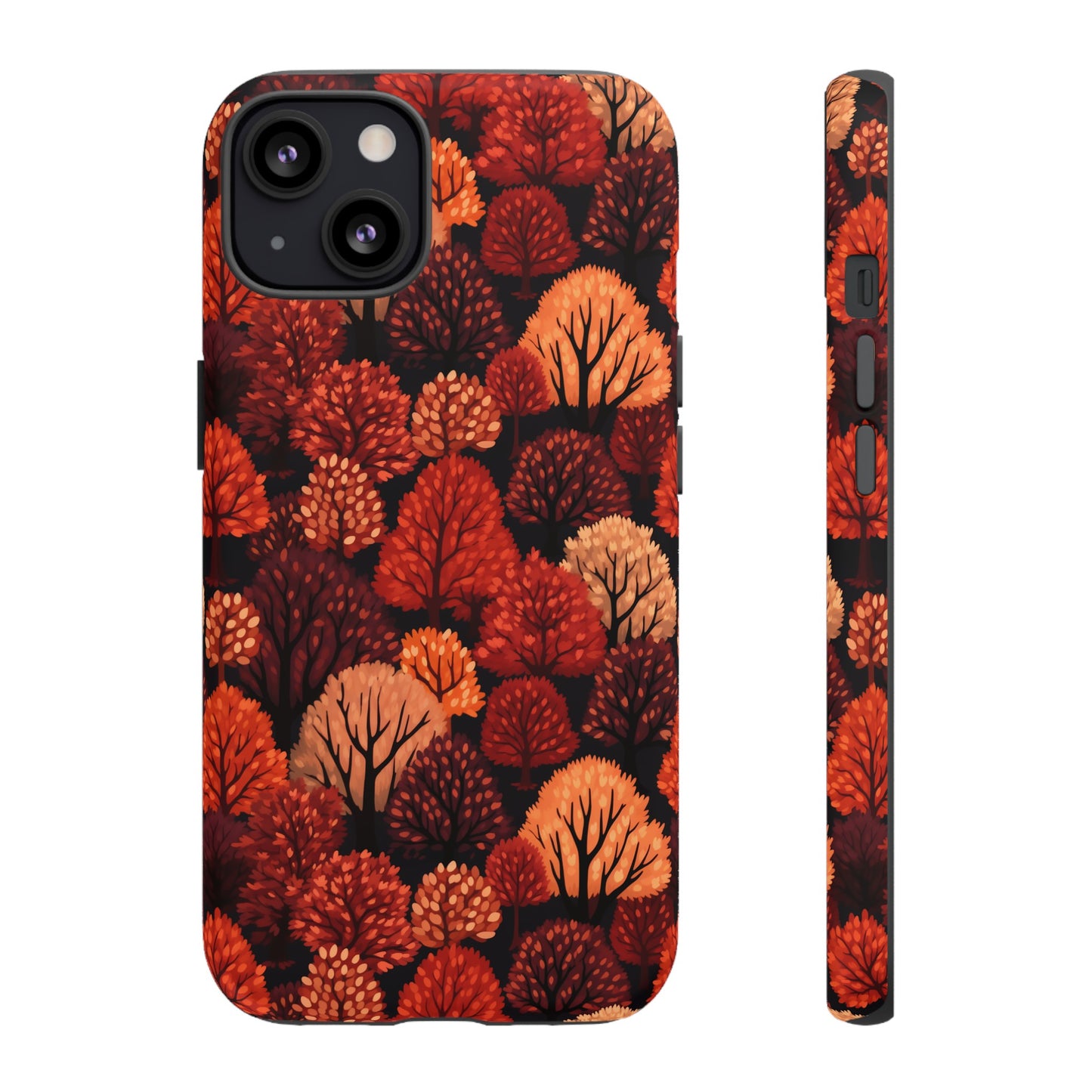 Crimson Forest: Autumn Trees in Vibrant Detail - Tough Phone Case