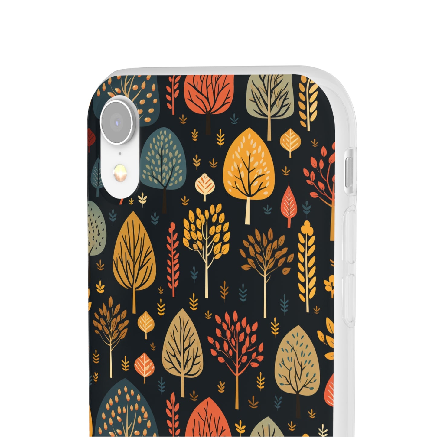 Mid-Century Mosaic: Dappled Leaves and Folk Imagery - Flexible Phone Case