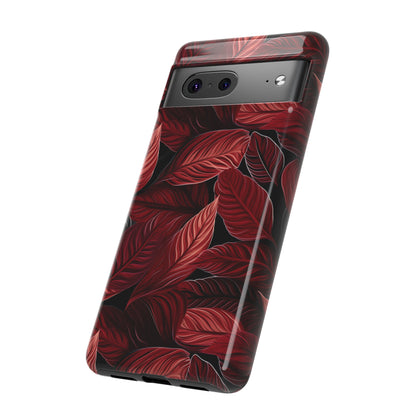 Scarlet Whispers: Lush Autumn Colours in Botanical Bliss - Tough Phone Case